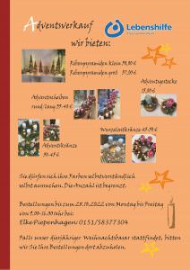 Adventsverkauf 1 Adventsverkauf 1